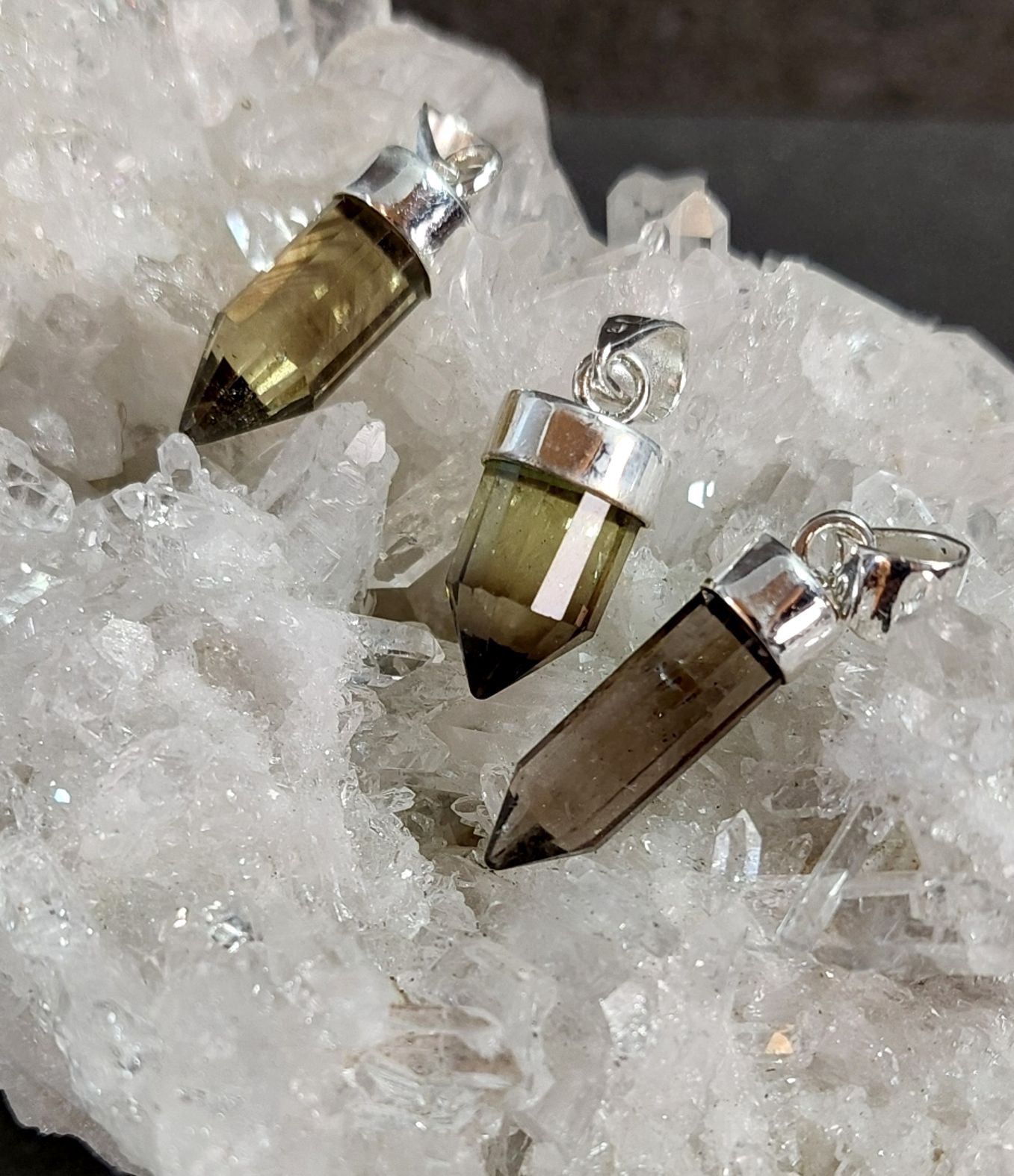 Äkta Citrin  Hänge i  Silver - 2