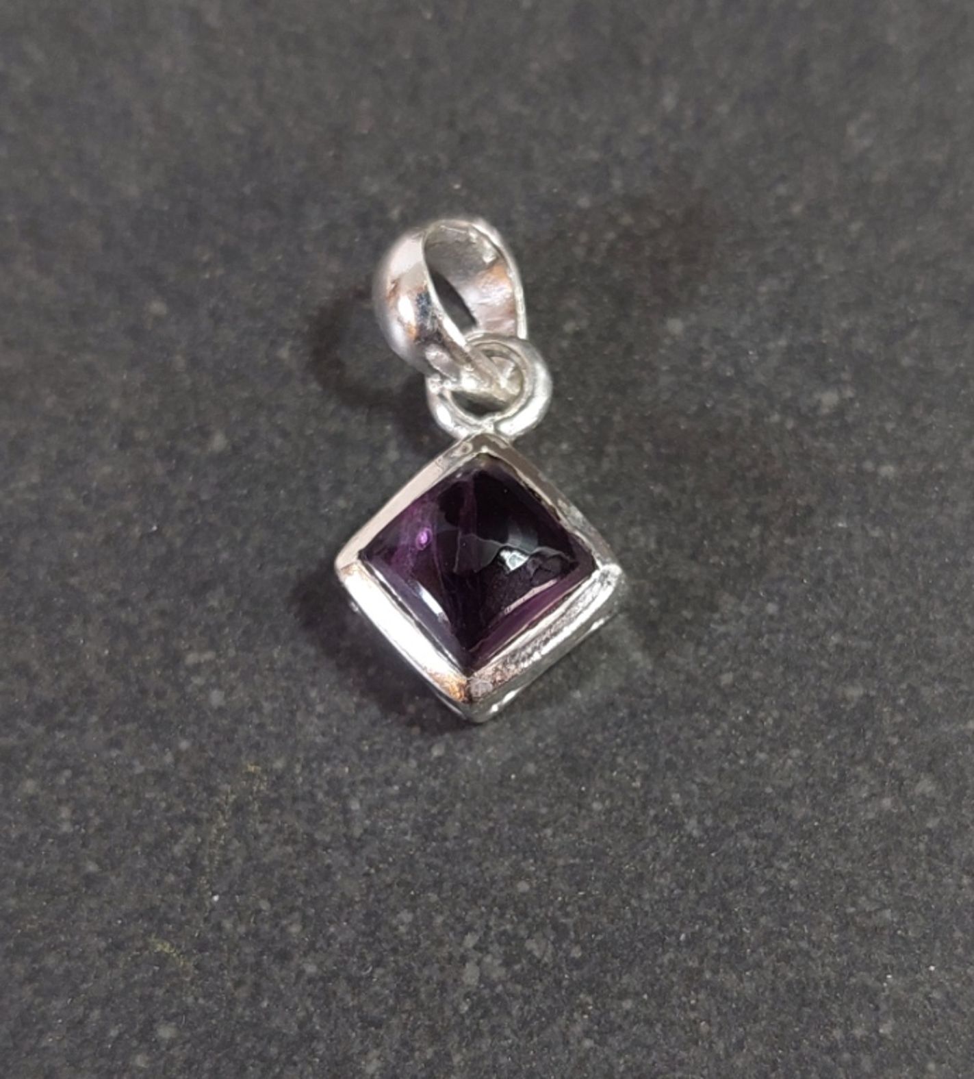 Silver hängen med Sten Cabochon i kvadratisk form  - 2