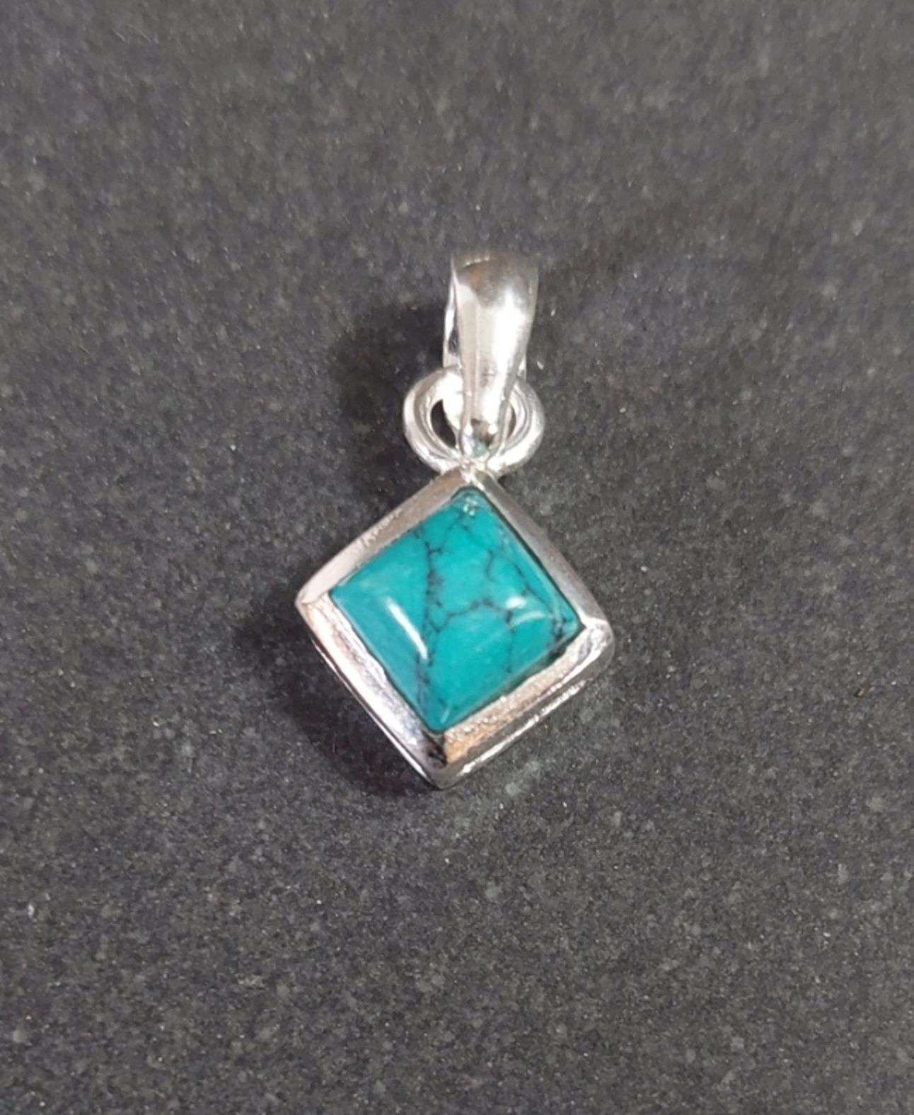 Silver hängen med Sten Cabochon i kvadratisk form  - 17