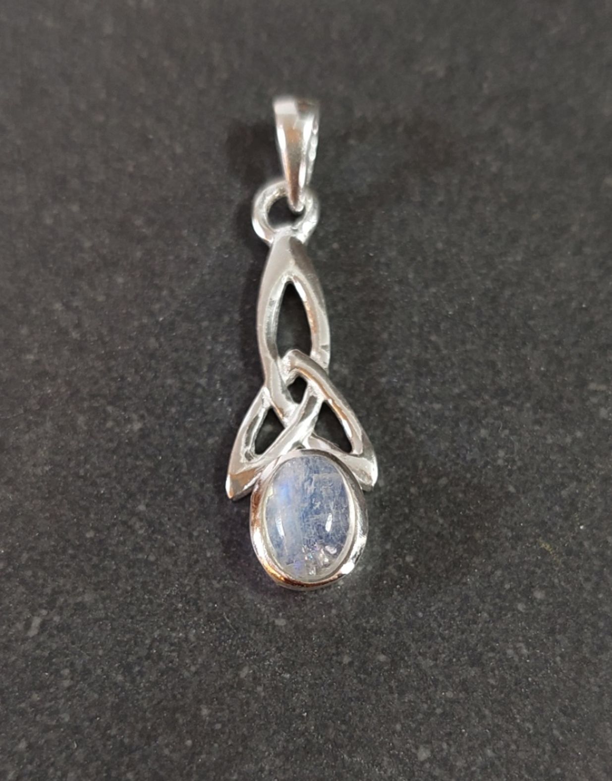 Silver hänge med Sten Cabochon - Triquetra - 8