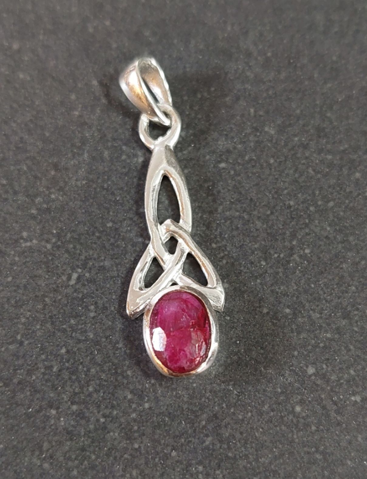 Silver hänge med Sten Cabochon - Triquetra - 6