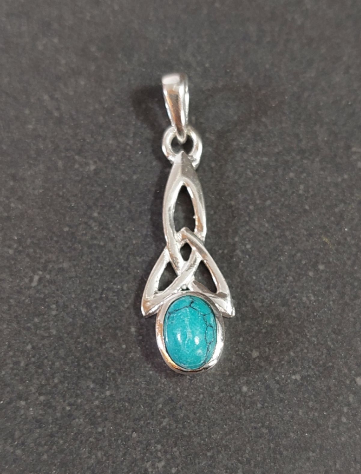 Silver hänge med Sten Cabochon - Triquetra - 3