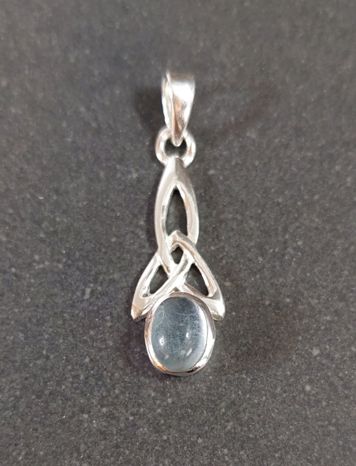 Silver hänge med Sten Cabochon - Triquetra - 4