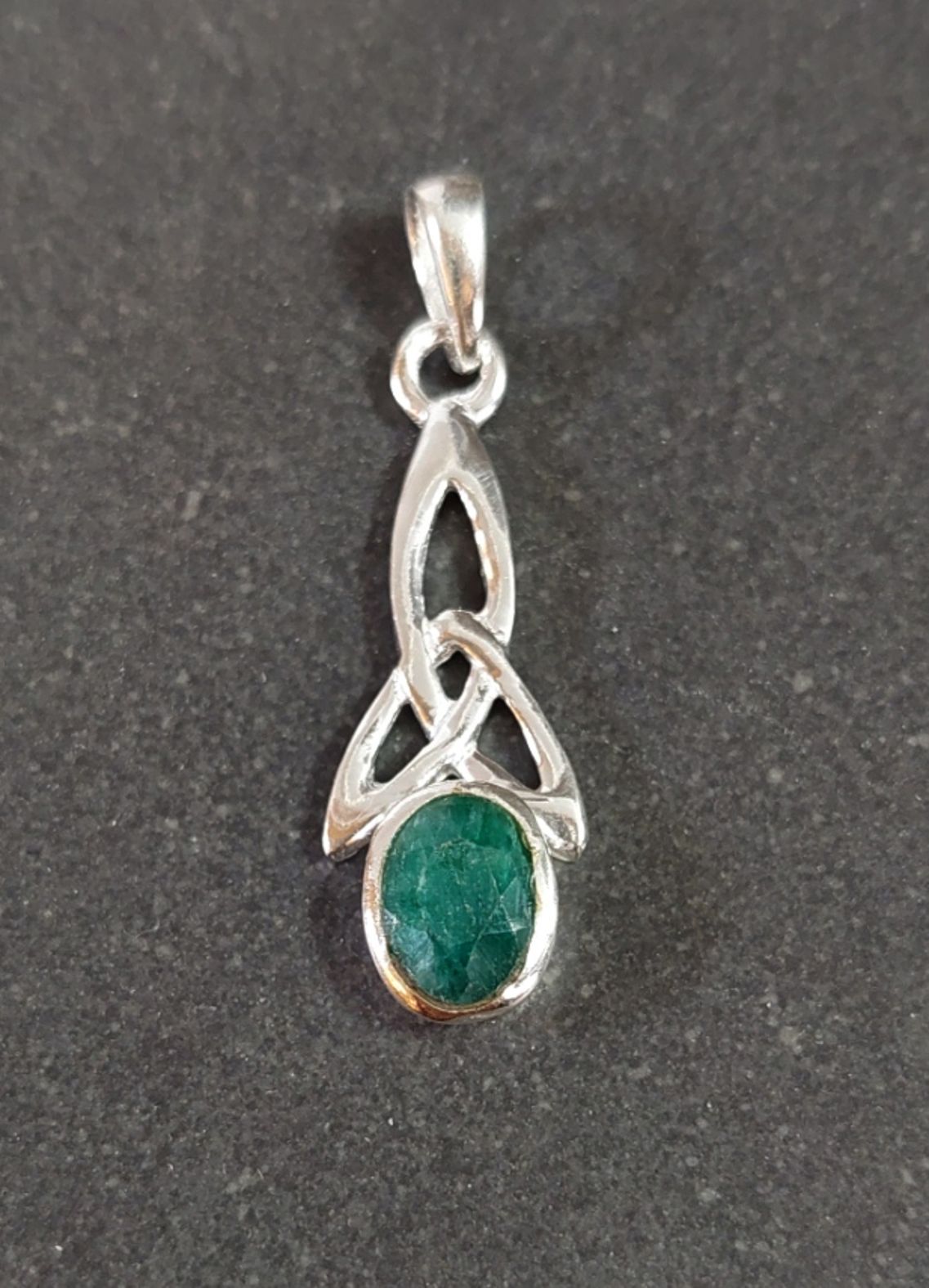 Silver hänge med Sten Cabochon - Triquetra - 5