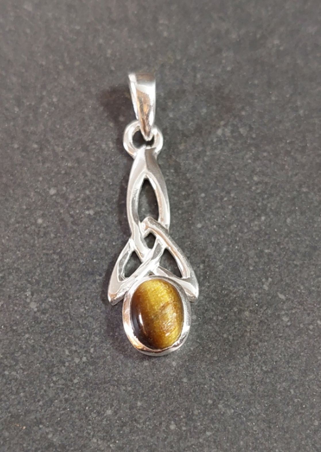 Silver hänge med Sten Cabochon - Triquetra - 2