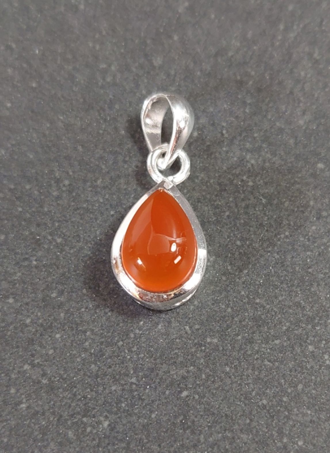 Silver hänge med Sten Cabochon - Droppform  - 4