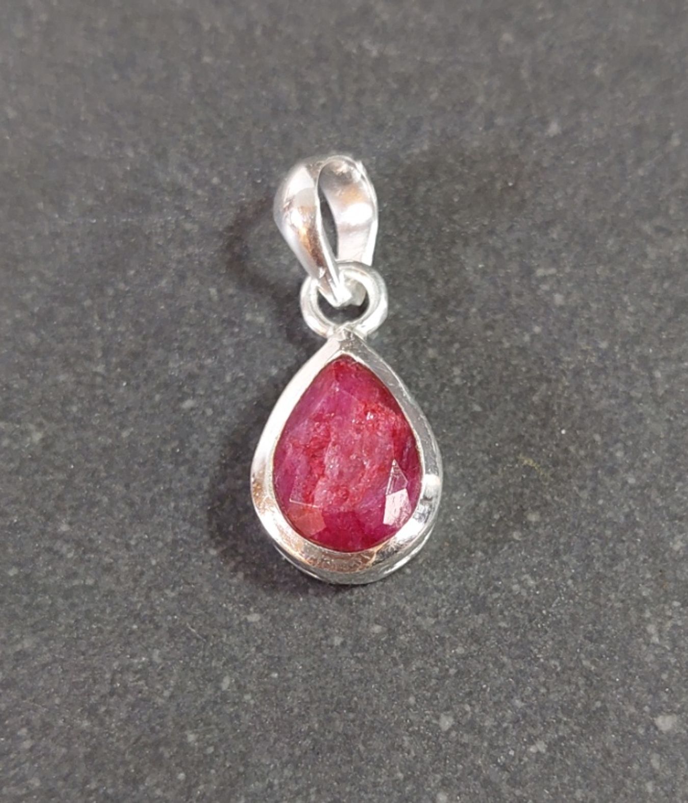 Silver hänge med Sten Cabochon - Droppform  - 14