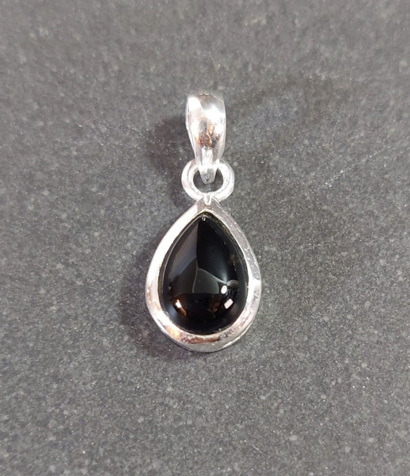 Silver hänge med Sten Cabochon - Droppform  - 9