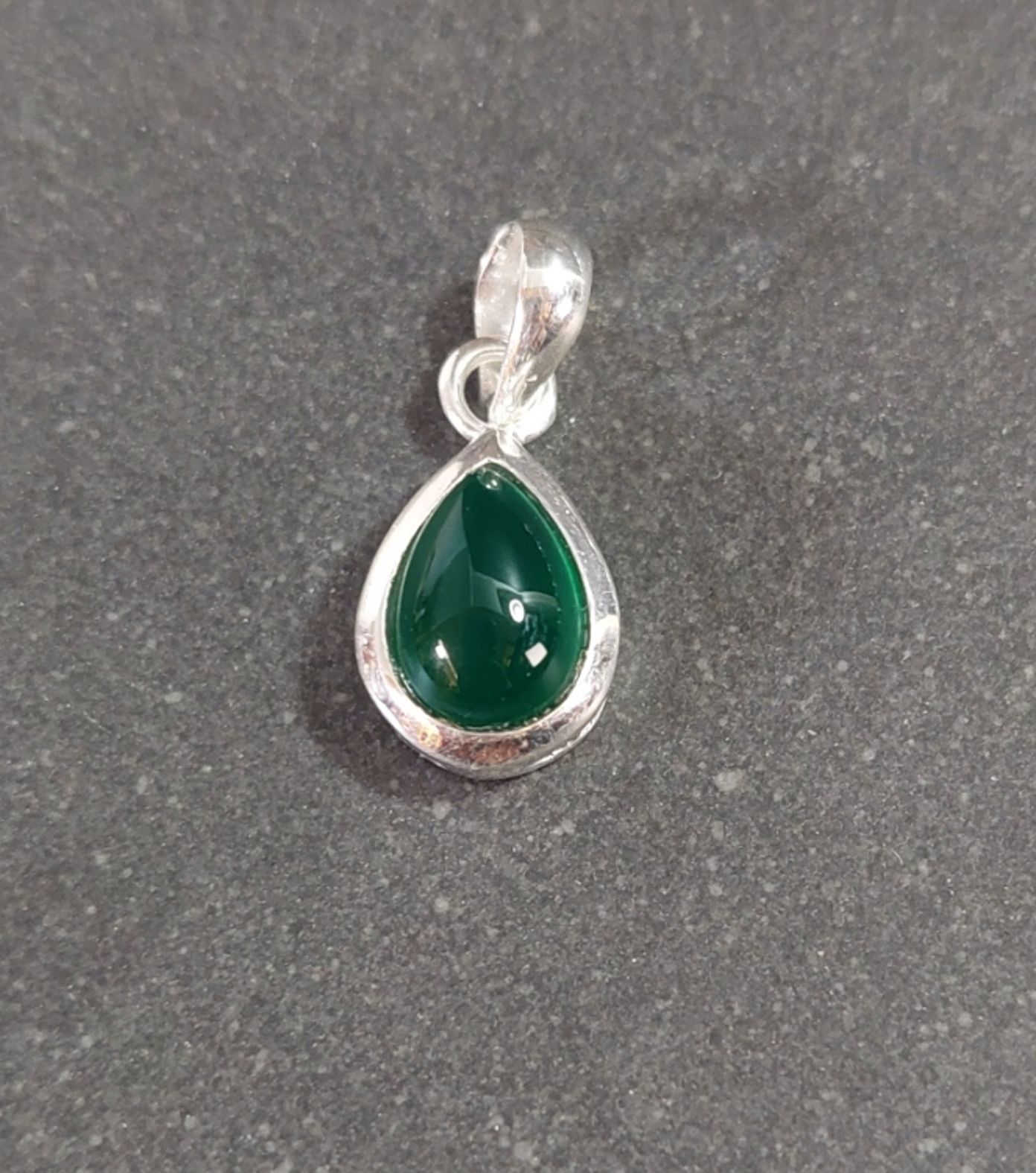 Silver hänge med Sten Cabochon - Droppform  - 2