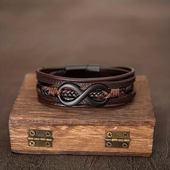 Läderarmband "Black & Brown Eternity"