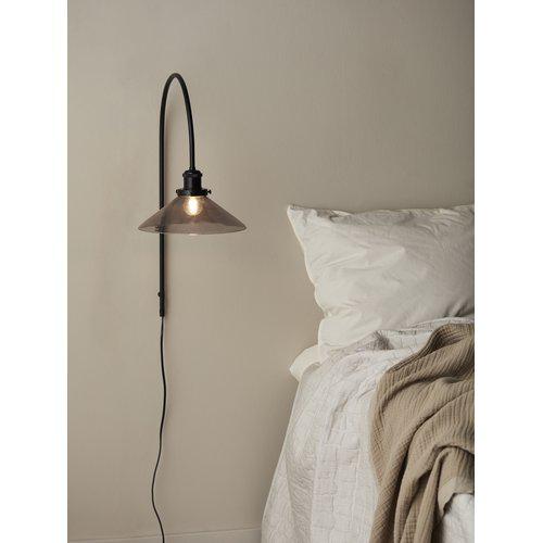 August Vägglampa med glasskärm Svart  - 3