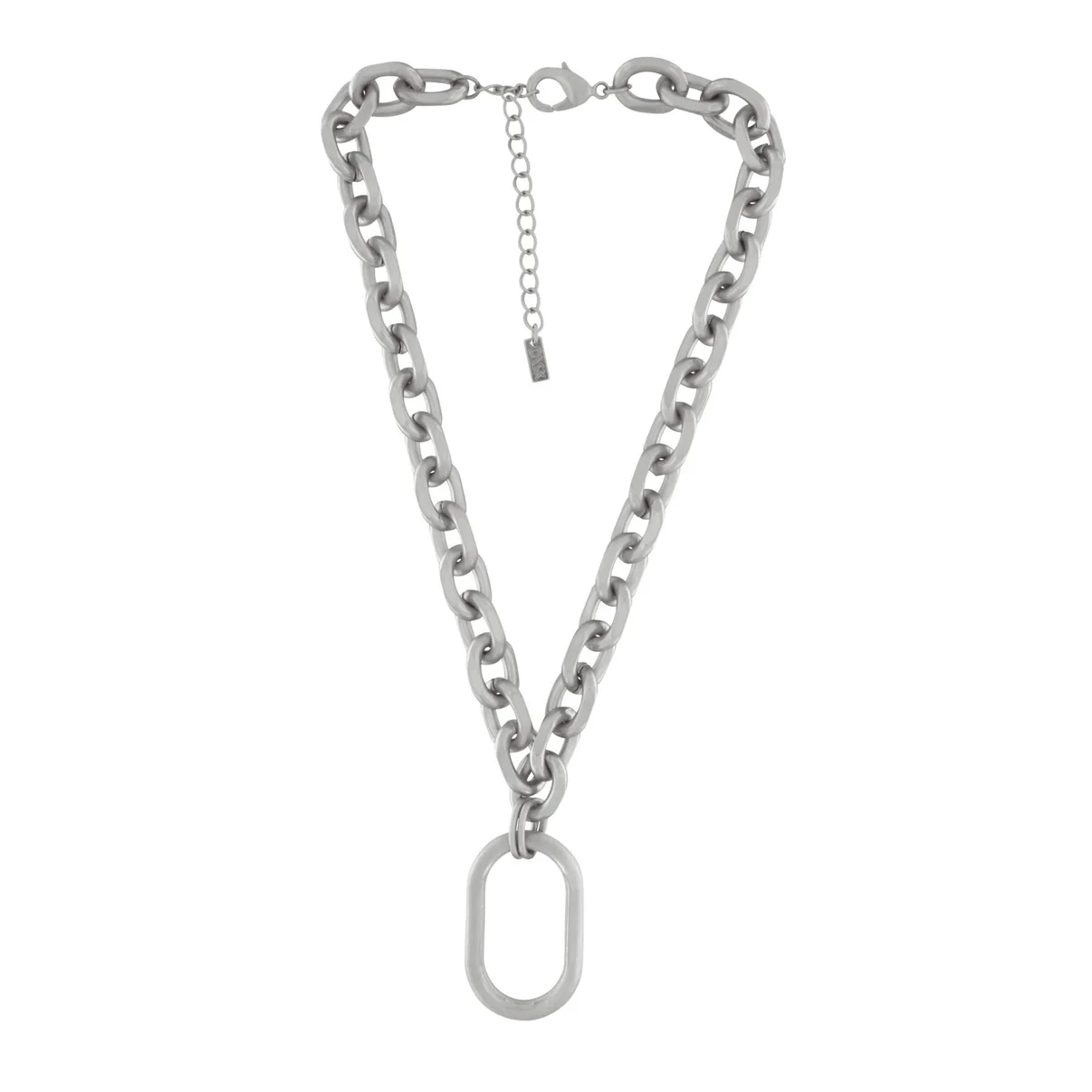 Dansk Copenhagen - Short Chunky Oval Ring Necklace Silver Plating