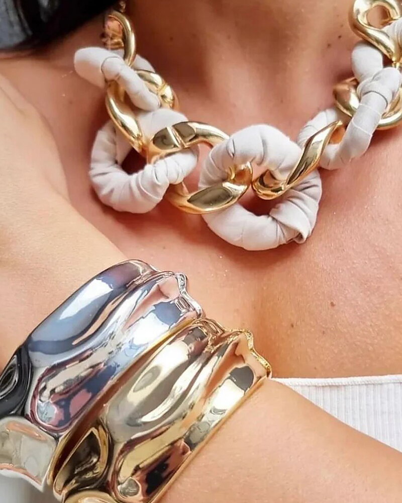 Armband Big hårt silver