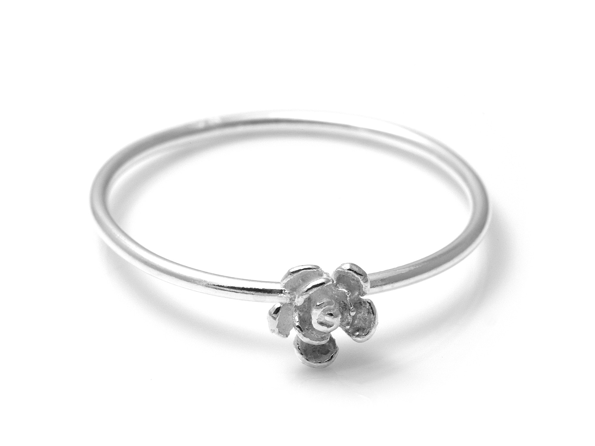 Blomma Ring i Äkta 925 Silver storlek 7, Realistisk Blomster Accessoar, Natur Smycke