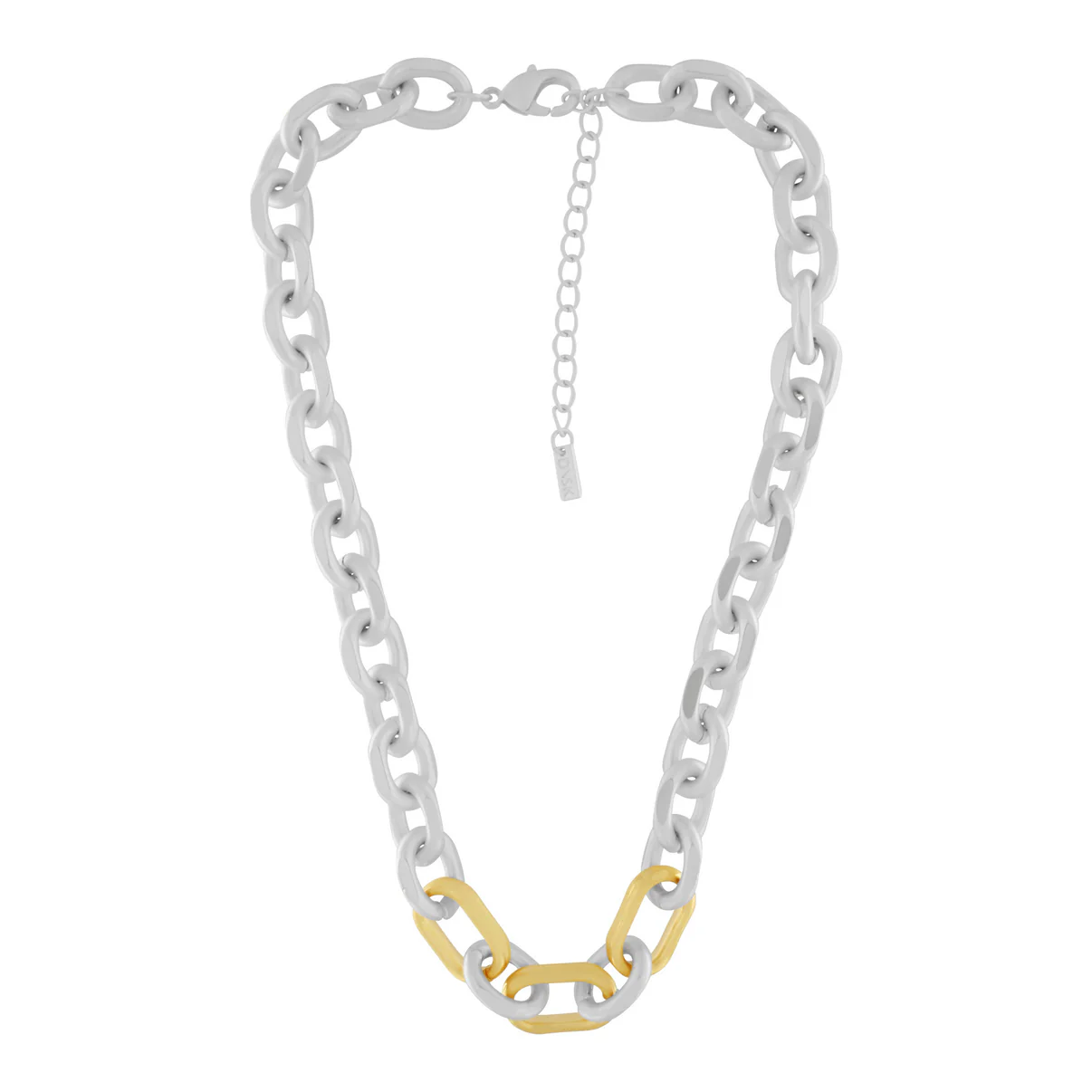 Dansk Copenhagen - Store Short 2 Tone Oval Ring Necklace Silver Plating