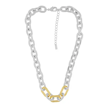 Dansk Copenhagen - Store Short 2 Tone Oval Ring Necklace Silver Plating