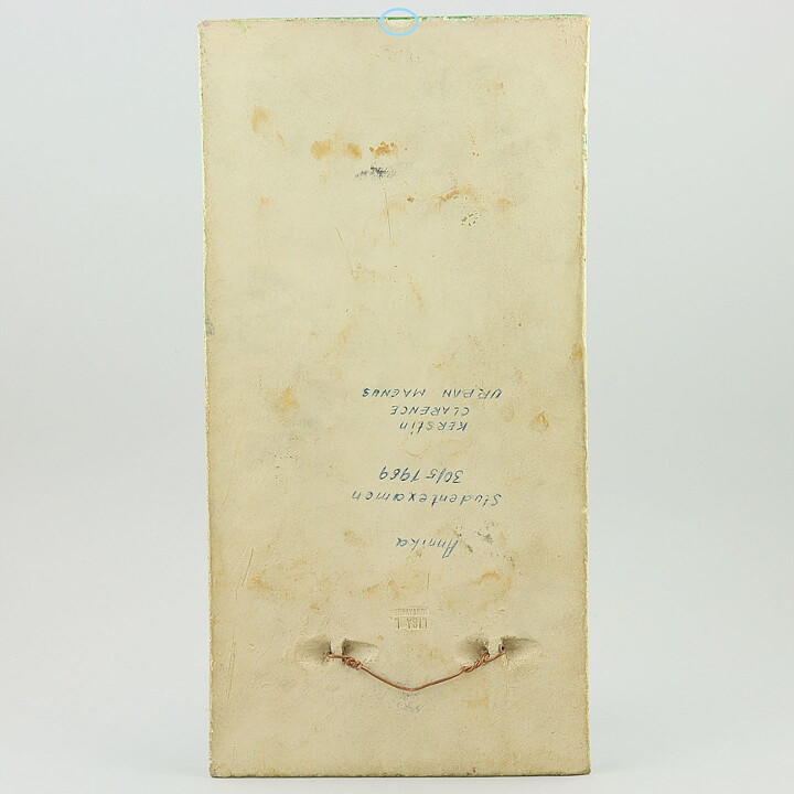 リサラーソン  緑/赤色の花の陶板  限定品  35cm  1960年代