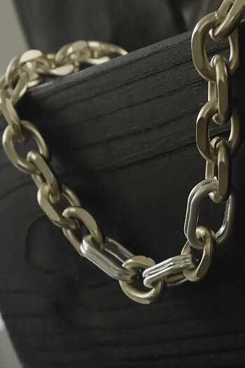Dansk Copenhagen - Short 2 Tone Oval Ring Necklace Gold Plating