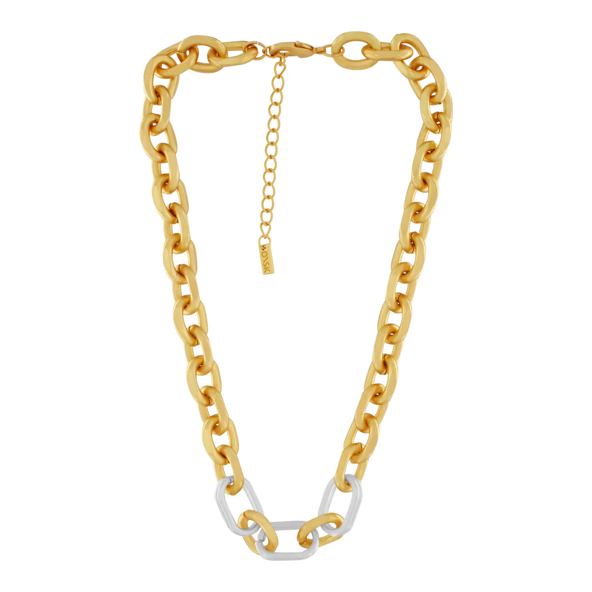 Dansk Copenhagen - Short 2 Tone Oval Ring Necklace Gold Plating