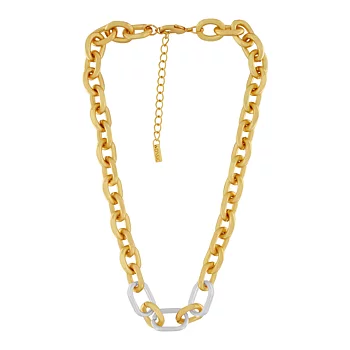 Dansk Copenhagen - Short 2 Tone Oval Ring Necklace Gold Plating