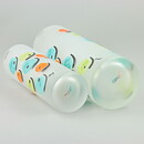 Monica Backström (Candy 2004) Two Frosty Cylinder Vases with Colorful Decor 26–32 cm