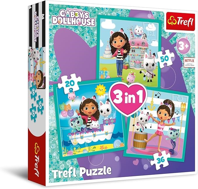 Gabby's Dollhouse Pussel 3in1