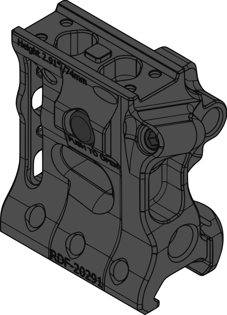RDF-20291 Aimpoint T-2 Flip Mount H74mm/2.91" PIC