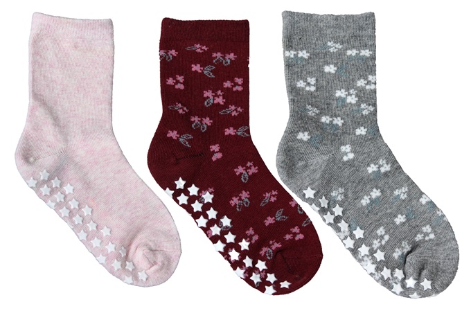 3-Pack Antihalkstrumpor Blommor