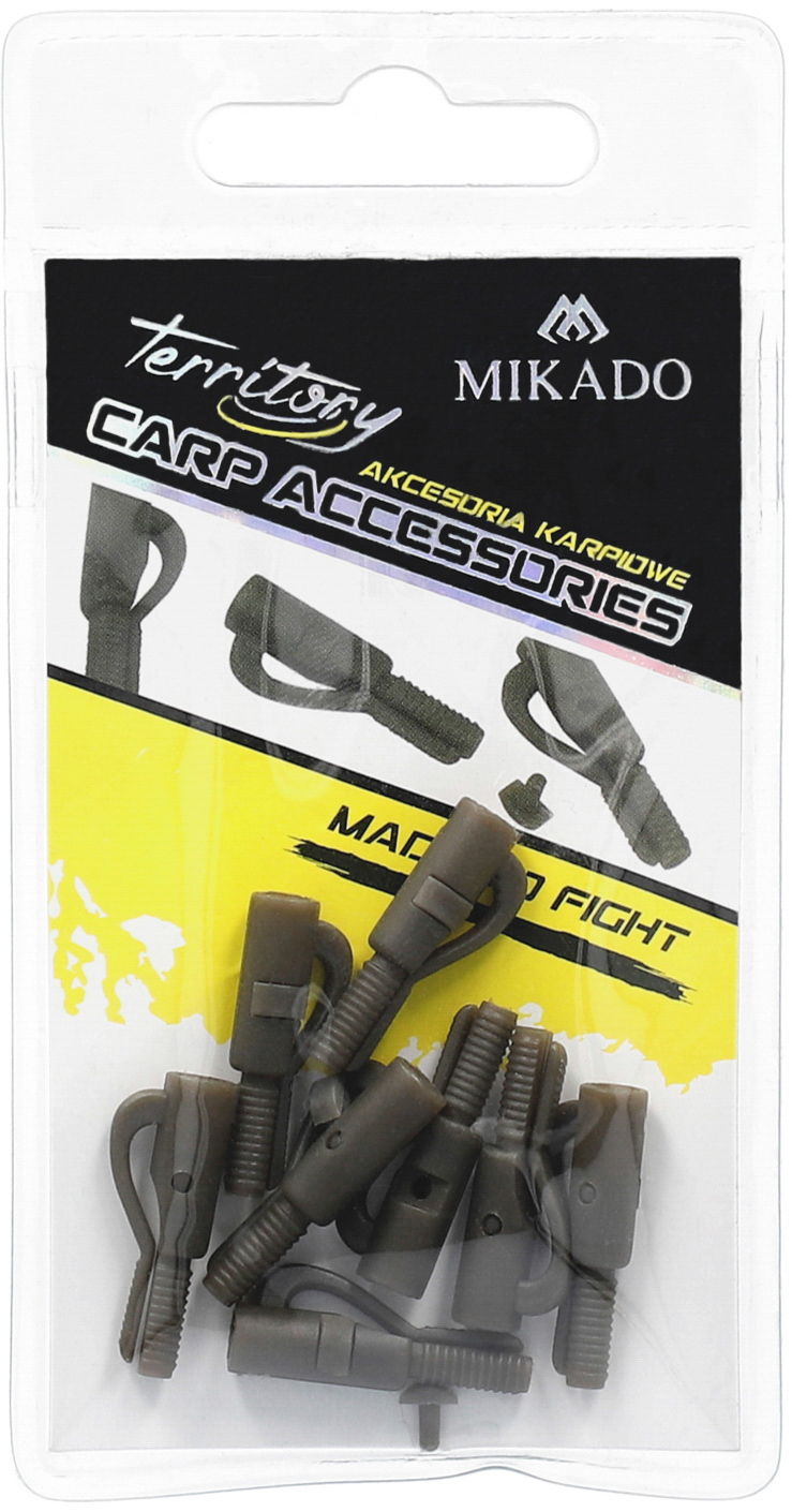 MIKADO SAFETY CLIP - LEAD CLIP WITH PIN - DARK GREEN - 10 pcs. - 2