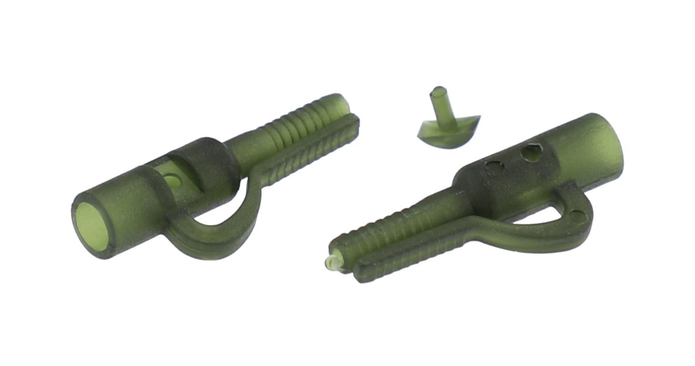 MIKADO SAFETY CLIP - LEAD CLIP WITH PIN - DARK GREEN - 10 pcs.
