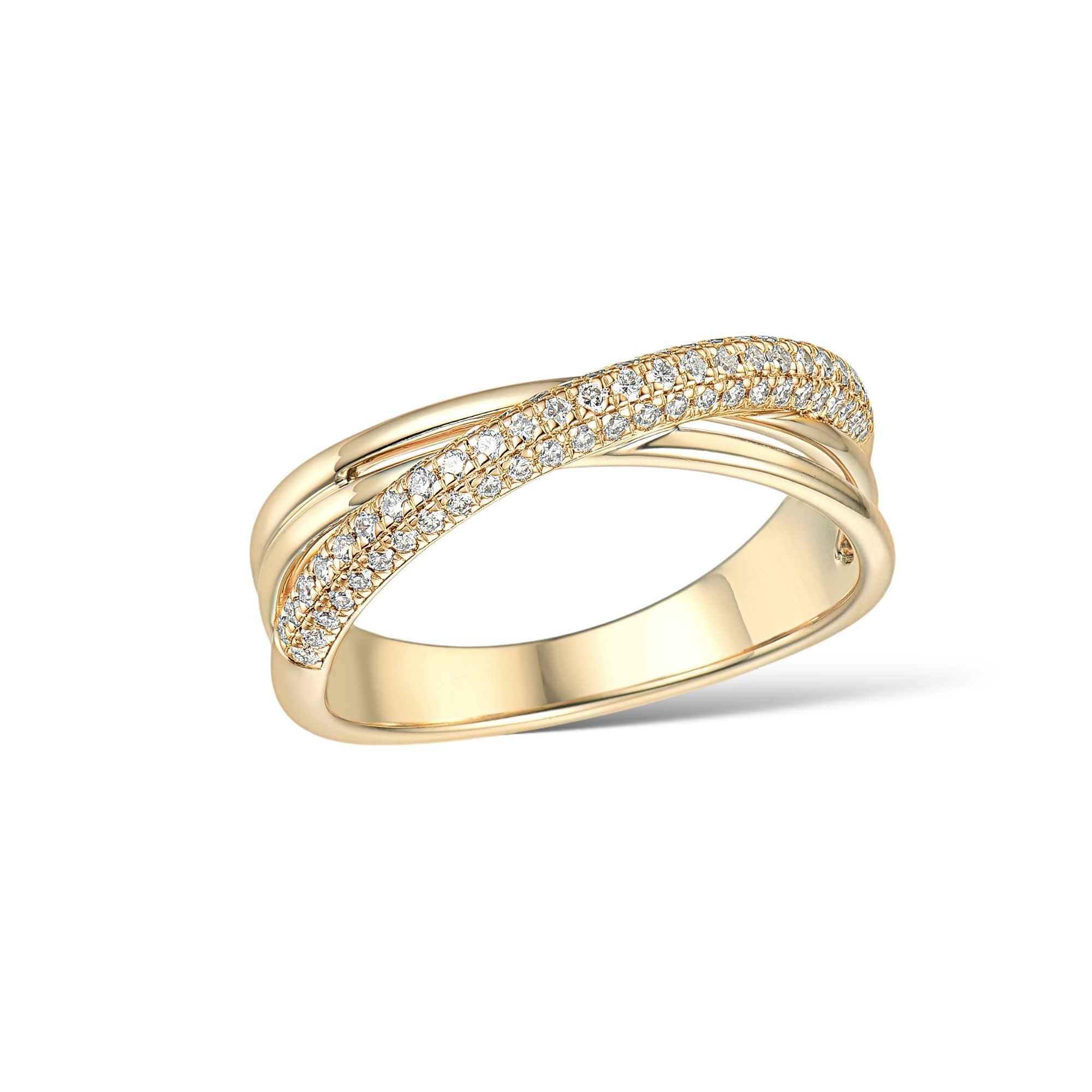 Coil pavé diamond ring