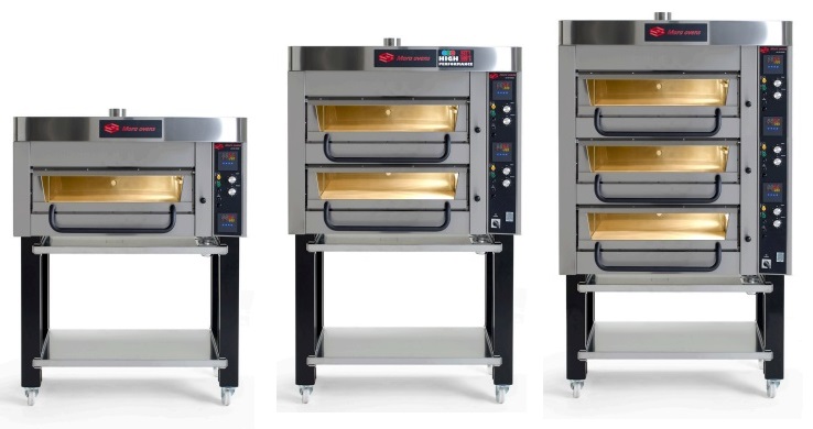 Pizzaugn B 1160 mm P20 Elektronisk i rostfritt  med stativ Mora ovens