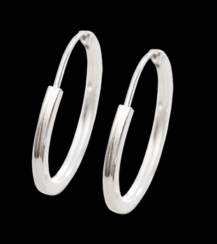 1.4 x 18 mm öronringar i Äkta silver.