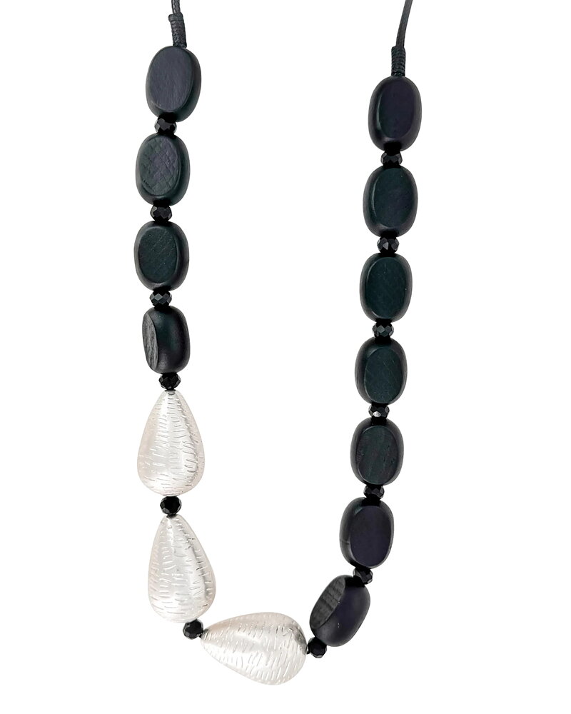 Halsband 4092 svart/silverfärgat