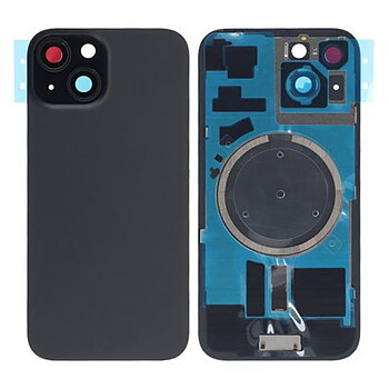 iPhone 15 Baksida Glas med Magsafe Magnet med tejp - Svart