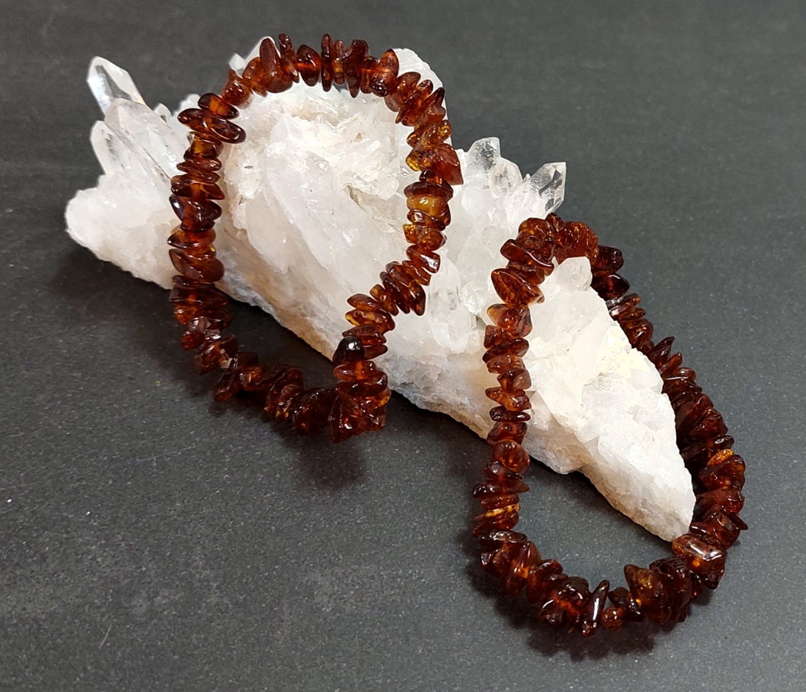 Bärnsten Chip Armband ,Mörkbrun 