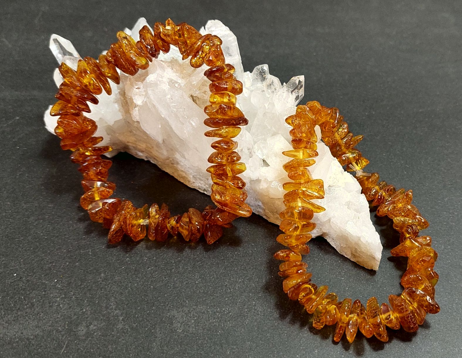 Bärnsten Chip Armband, Ljus brun