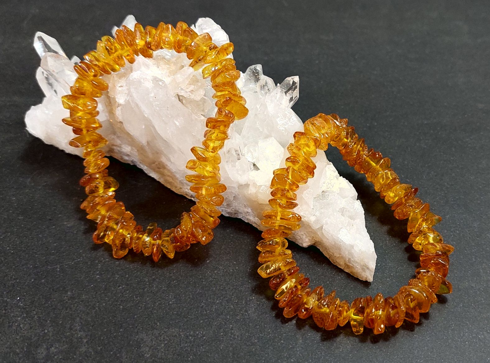Bärnsten Chip Armband, Ljus brun