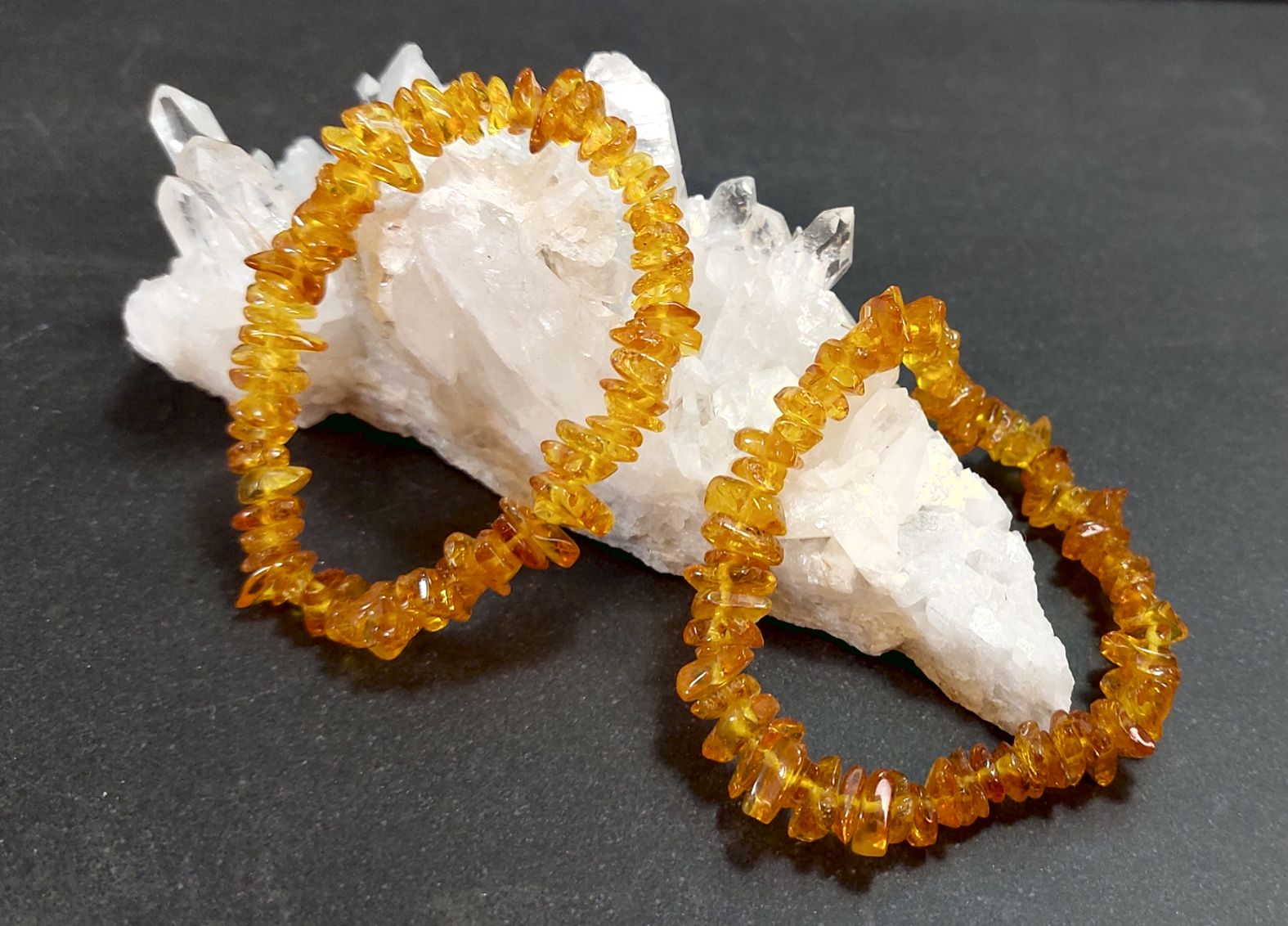 Bärnsten Chip Armband, Ljus brun