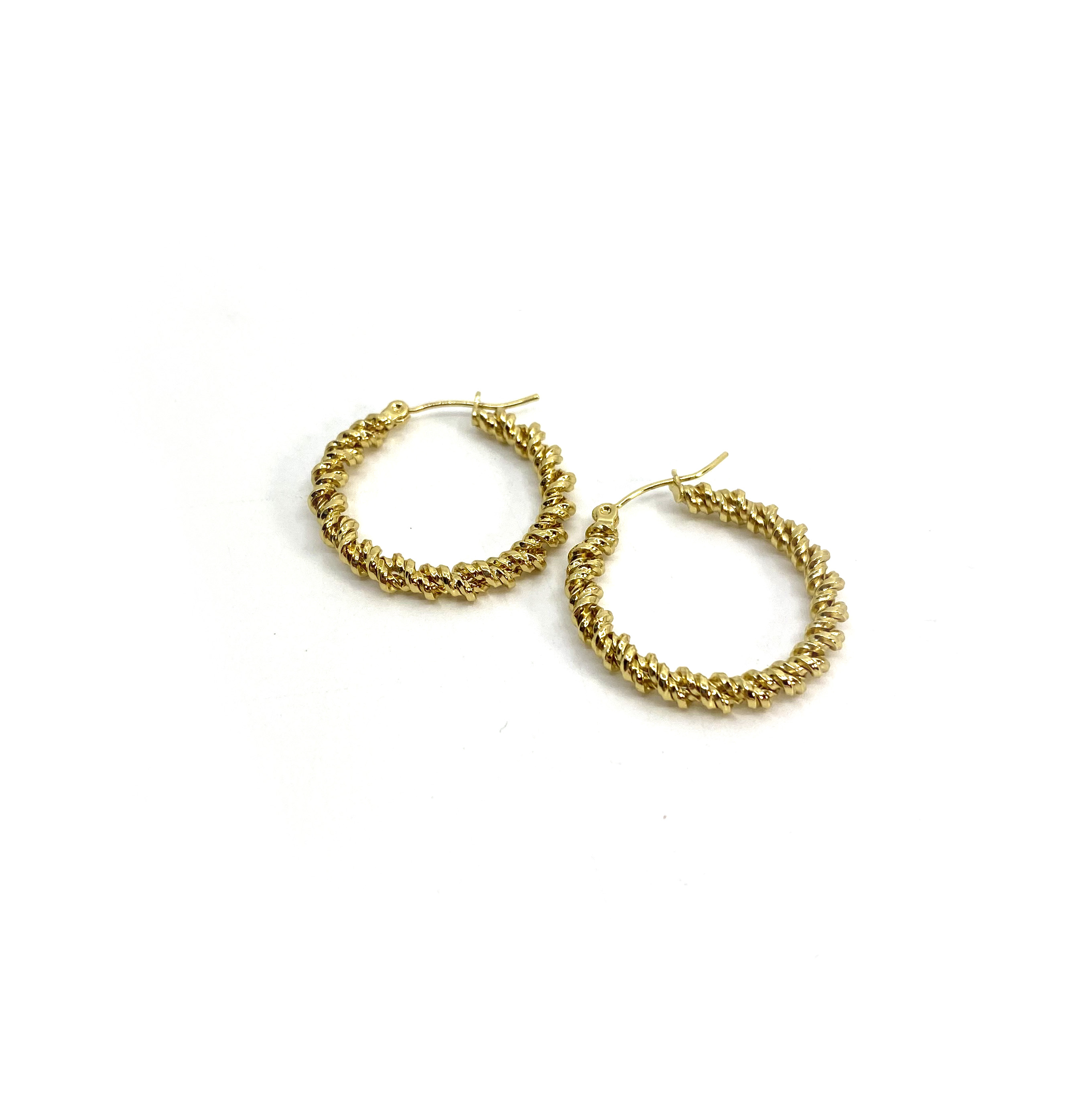 TWISTED HOOP GOLD 25MM