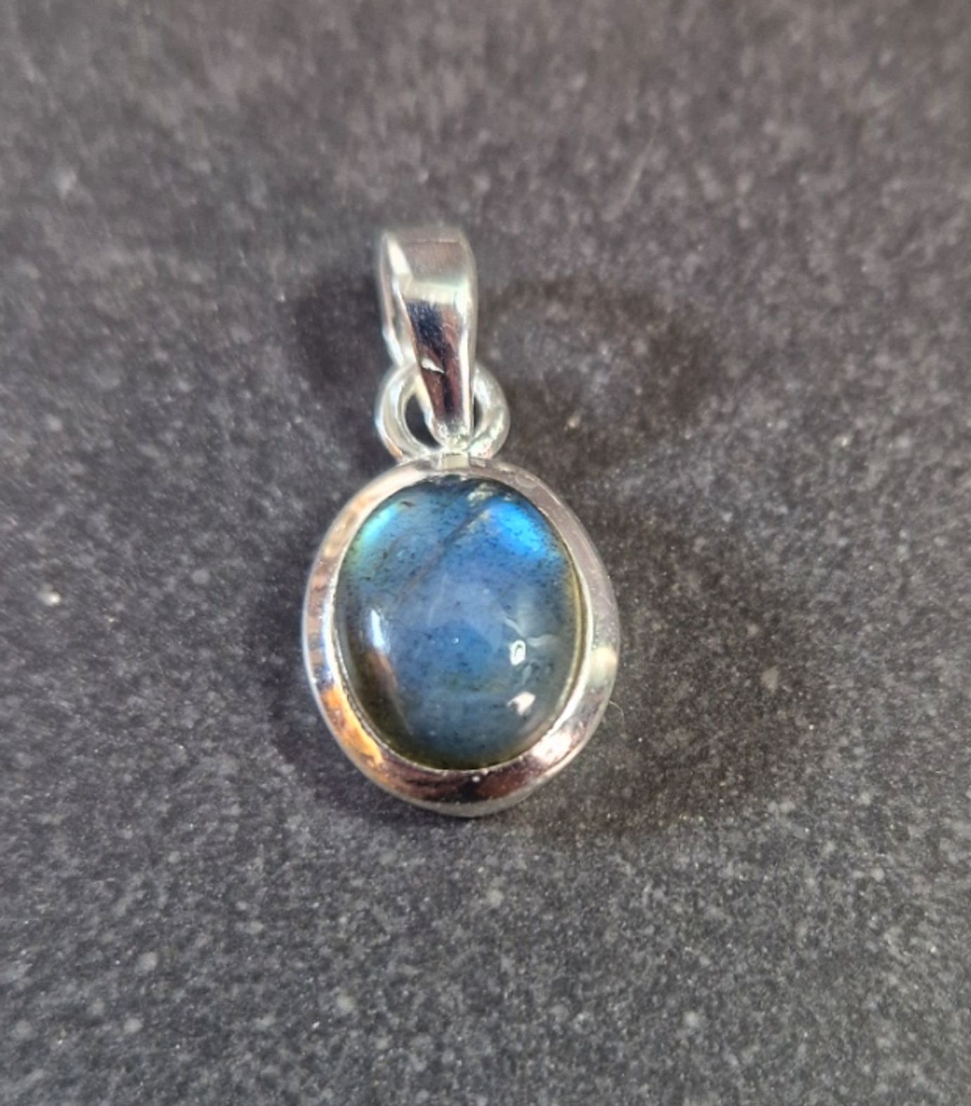Silver hänge med Sten Cabochon - Rund - 4