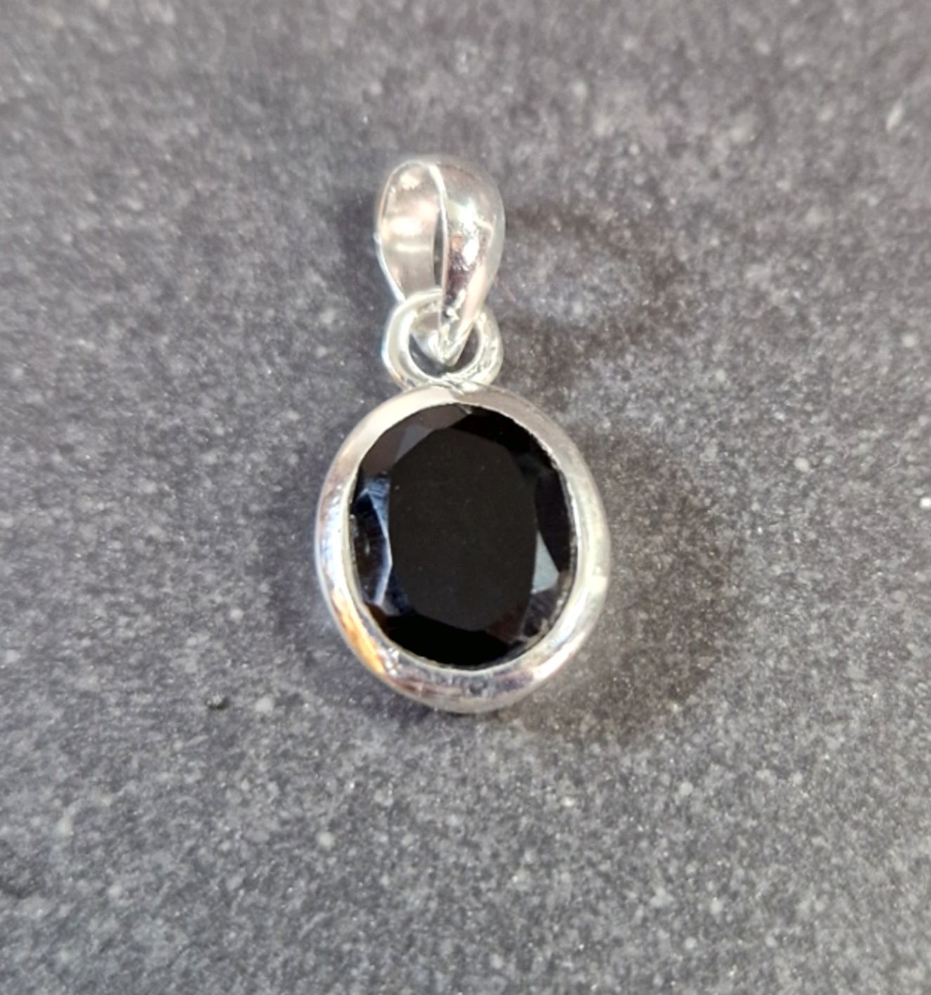 Silver hänge med Sten Cabochon - Rund - 19