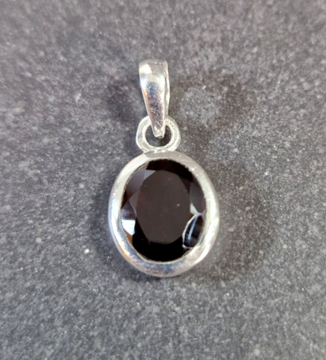 Silver hänge med Sten Cabochon - Rund - 13