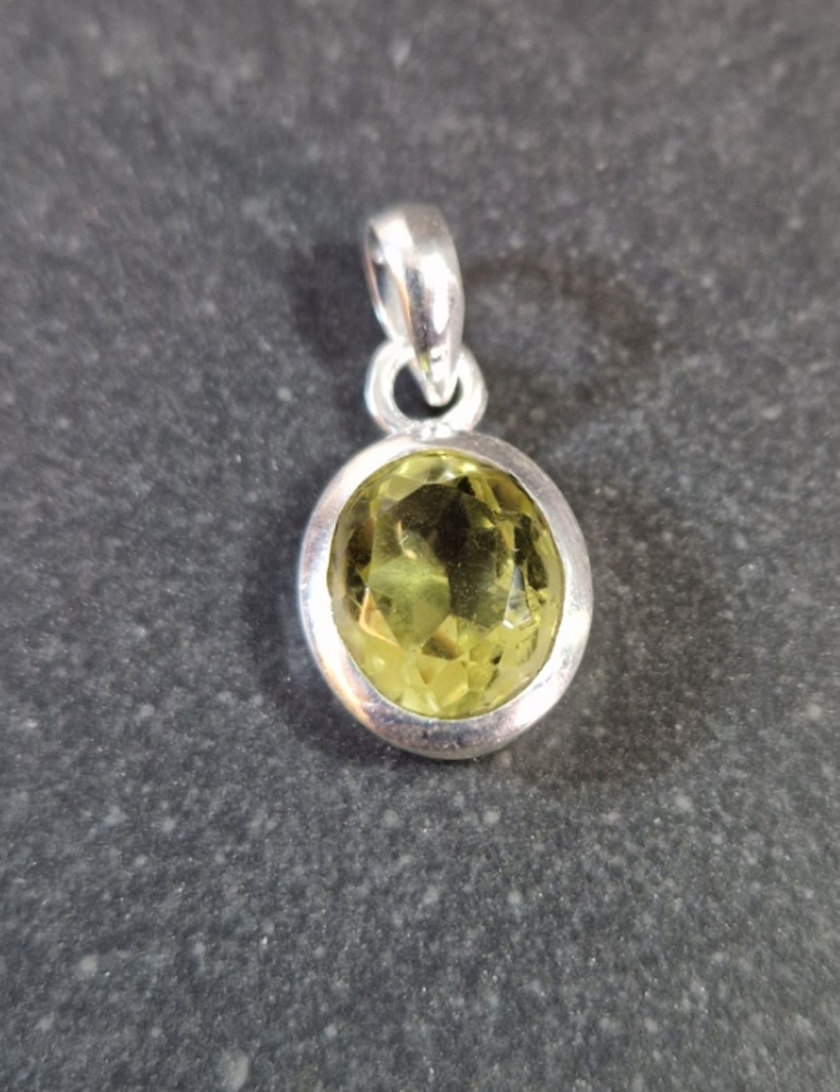 Silver hänge med Sten Cabochon - Rund - 2