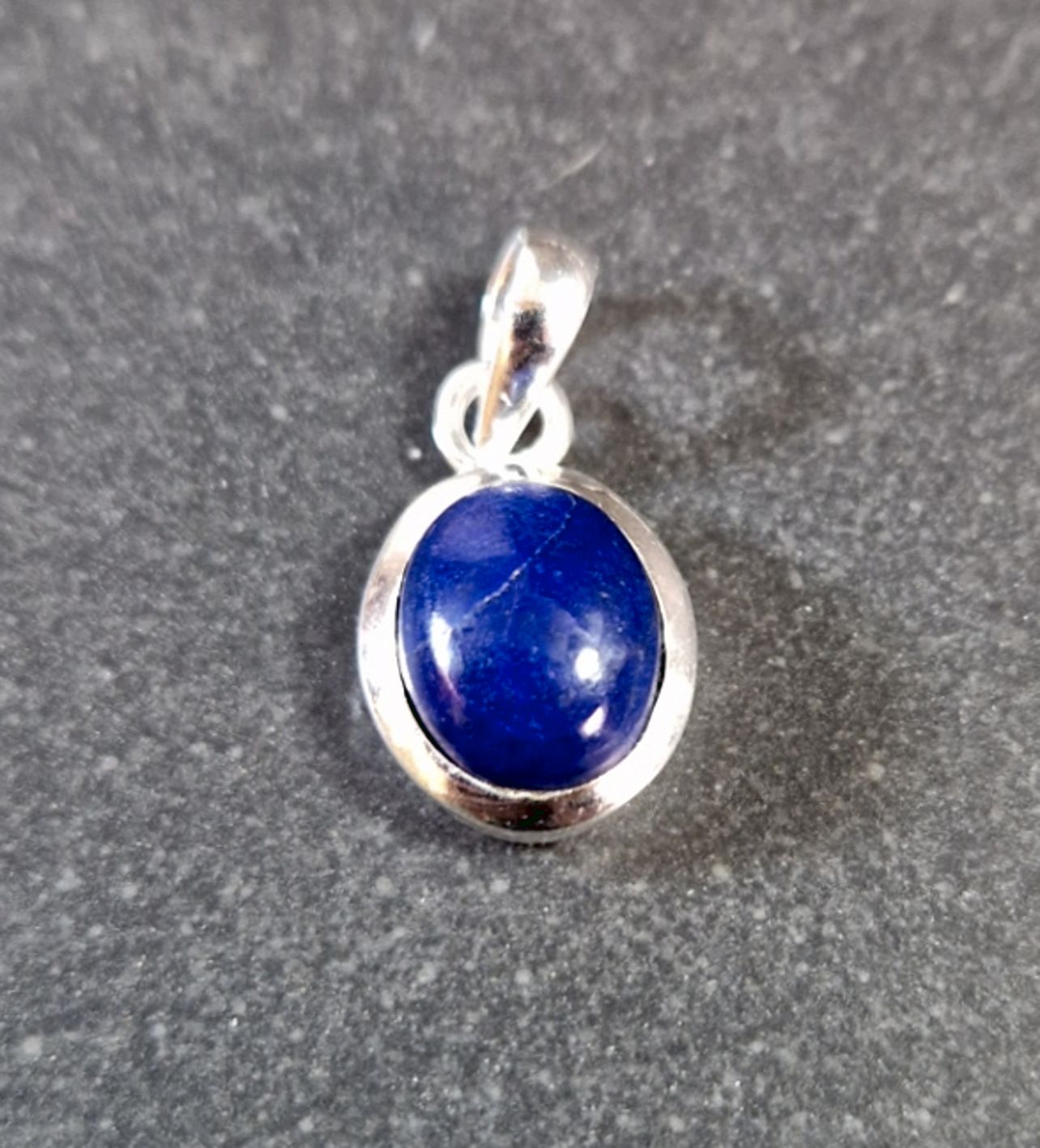 Silver hänge med Sten Cabochon - Rund - 16