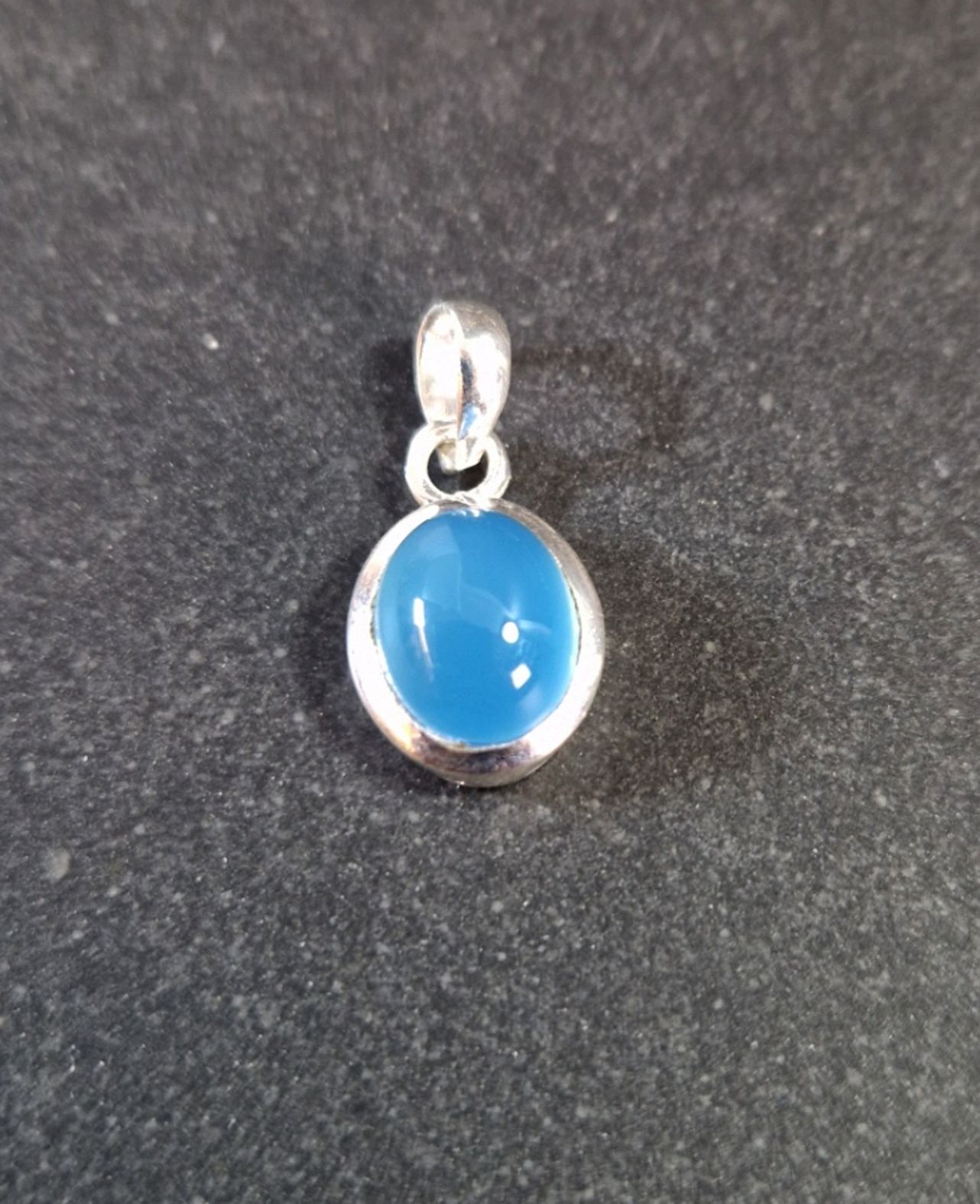 Silver hänge med Sten Cabochon - Rund - 3