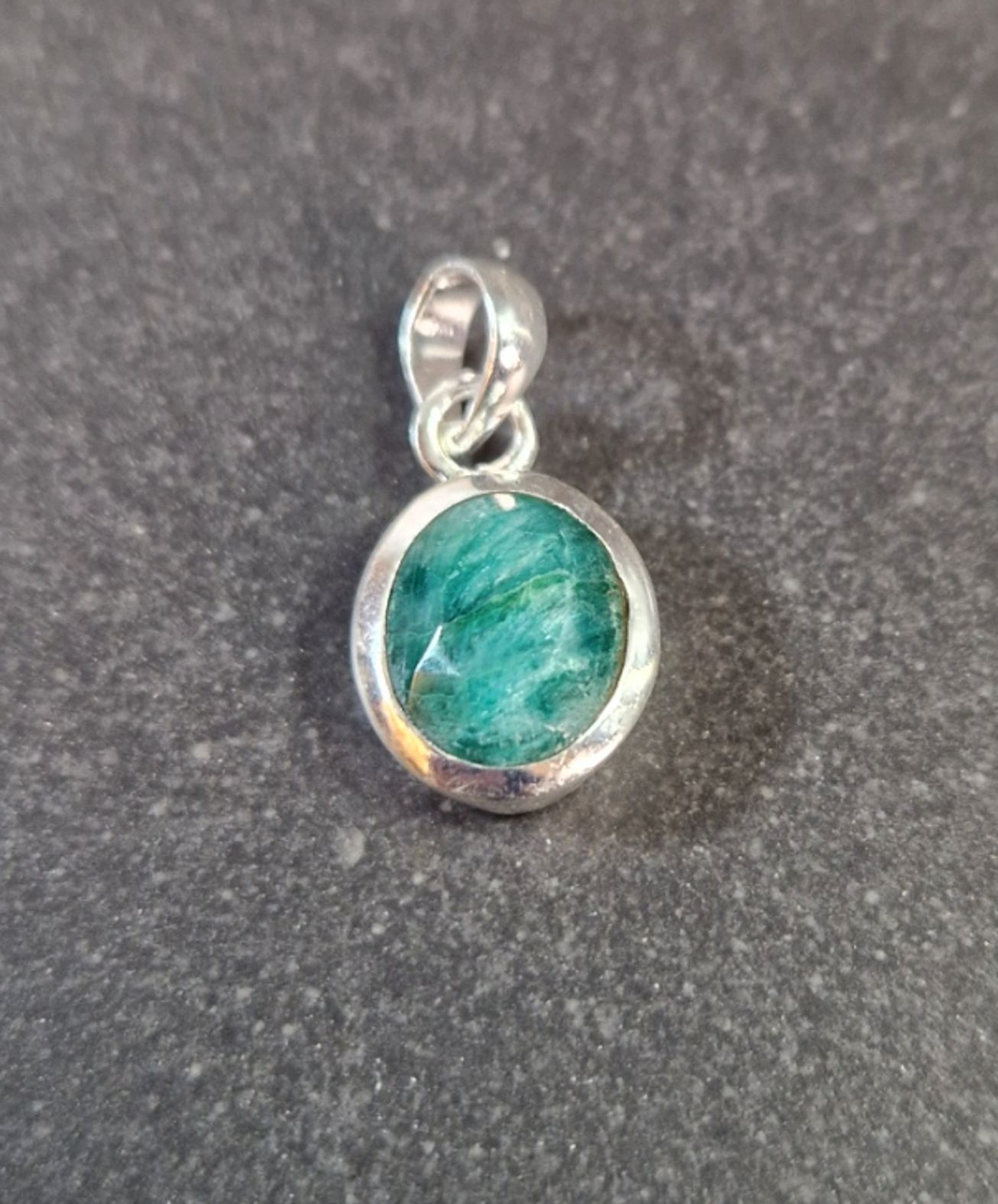 Silver hänge med Sten Cabochon - Rund - 10
