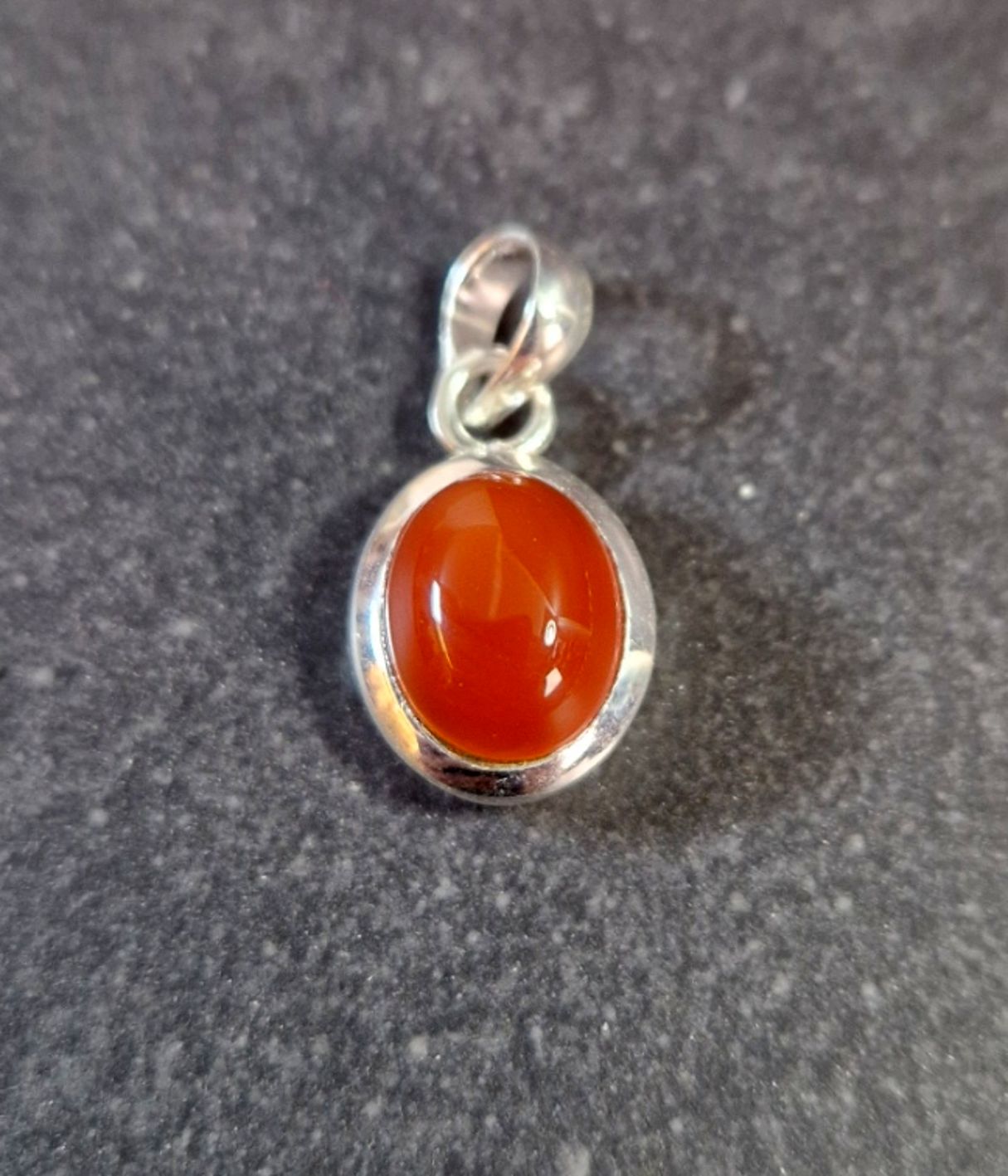 Silver hänge med Sten Cabochon - Rund - 15