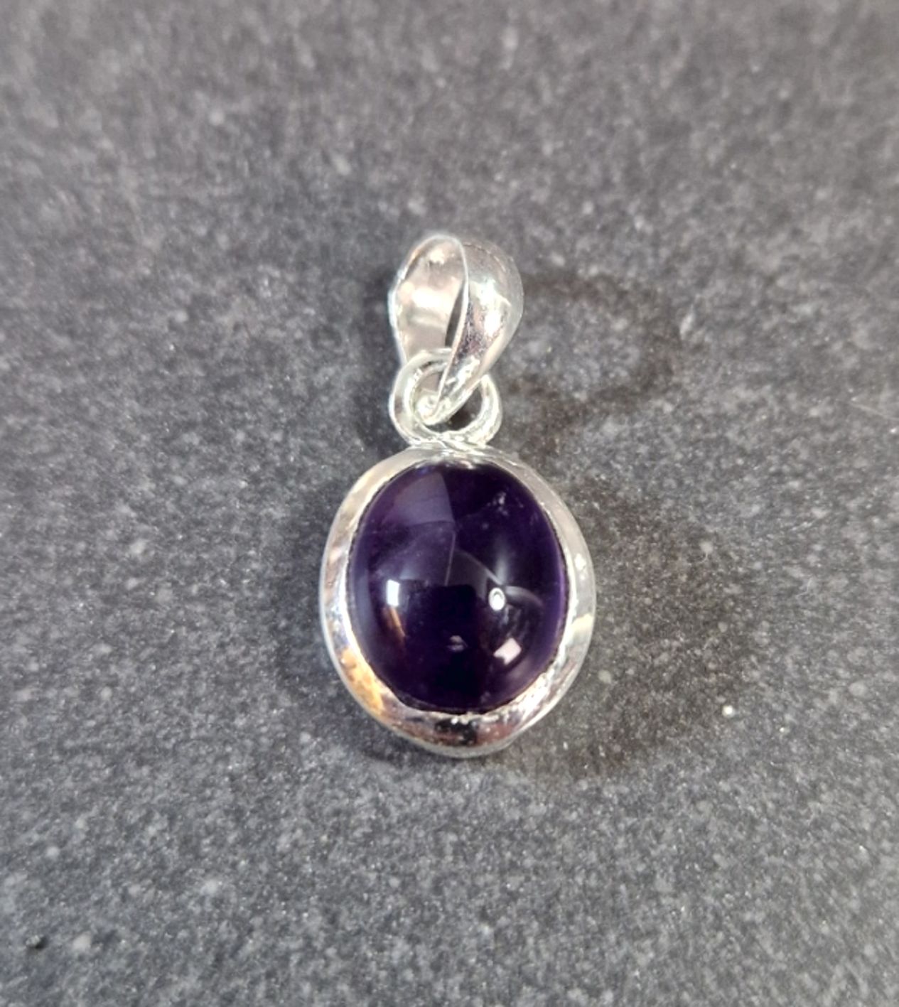 Silver hänge med Sten Cabochon - Rund - 11