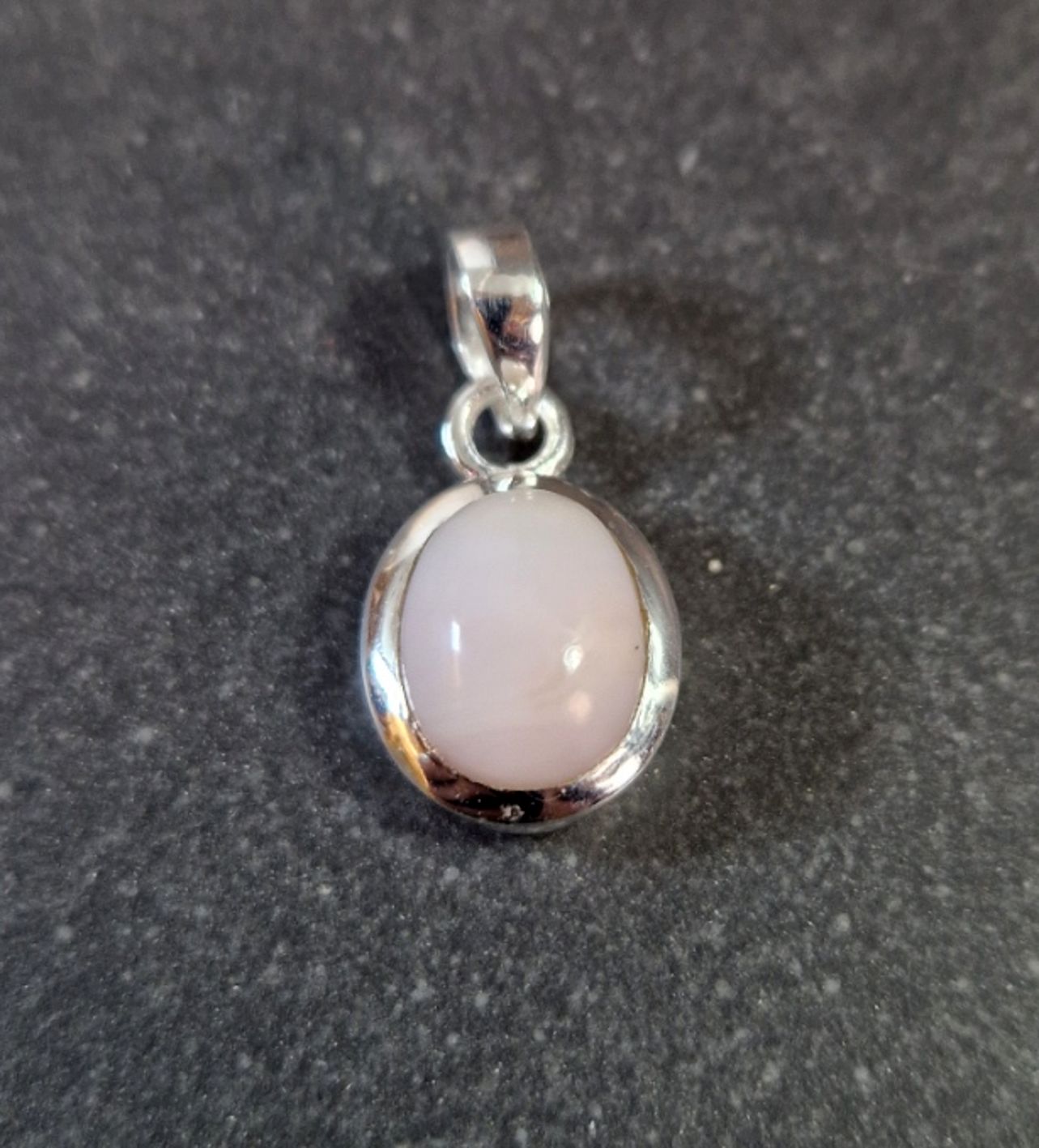 Silver hänge med Sten Cabochon - Rund - 20